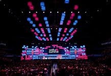 13 November 2023; Katherine Maher, CEO, Web Summit during the opening night of Web Summit 2023 at the Altice Arena in Lisbon, Portugal. Photo by Lukas SchulzeWeb Summit via Sportsfile